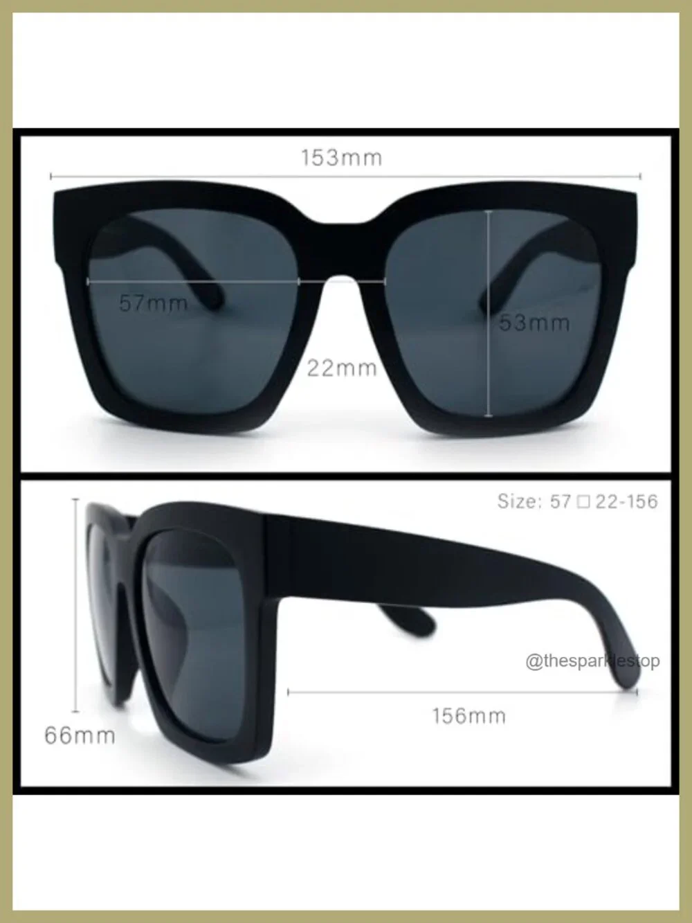 Oversized Rectangular Sunglasses for Women UV400 Protection